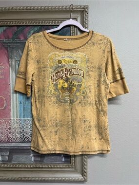 Harley-Davidson Distressed Look Graphic Short Sleeve Tee